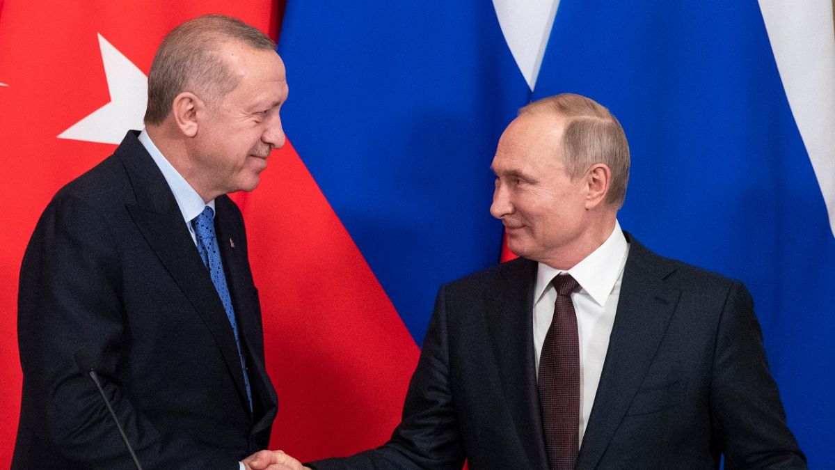 الرئيسان الروسي فلاديمير بوتين والتركي رجب طيب إردوغان
