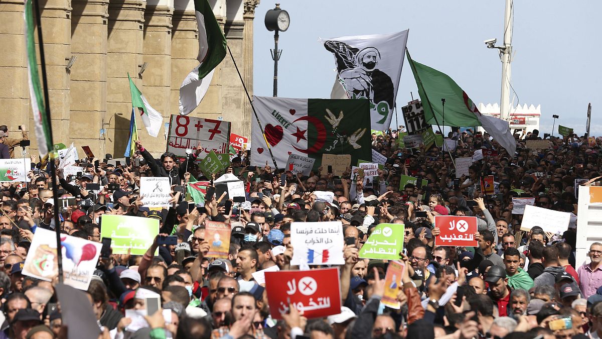 جانب من مظاهرات الحراك الجزائري، 9 أبريل 2021