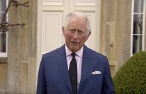 Le Prince Charles, fils du prince Philip et de la reine Elizabeth, rendant hommage à son père, le 10/04/2021