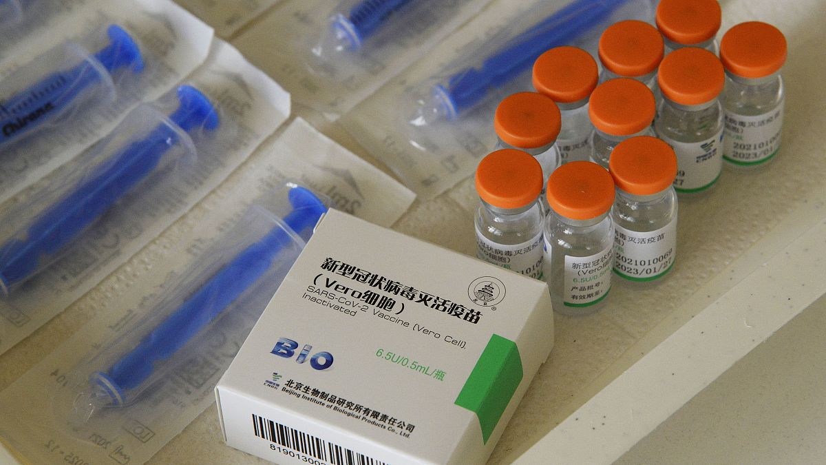 Vials of COVID-19 vaccines produced by Chinese Sinopharm