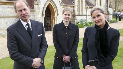 Prinz Edwards und seine Frau Sophie nach dem Gottesdienst auf Windsor Castle
