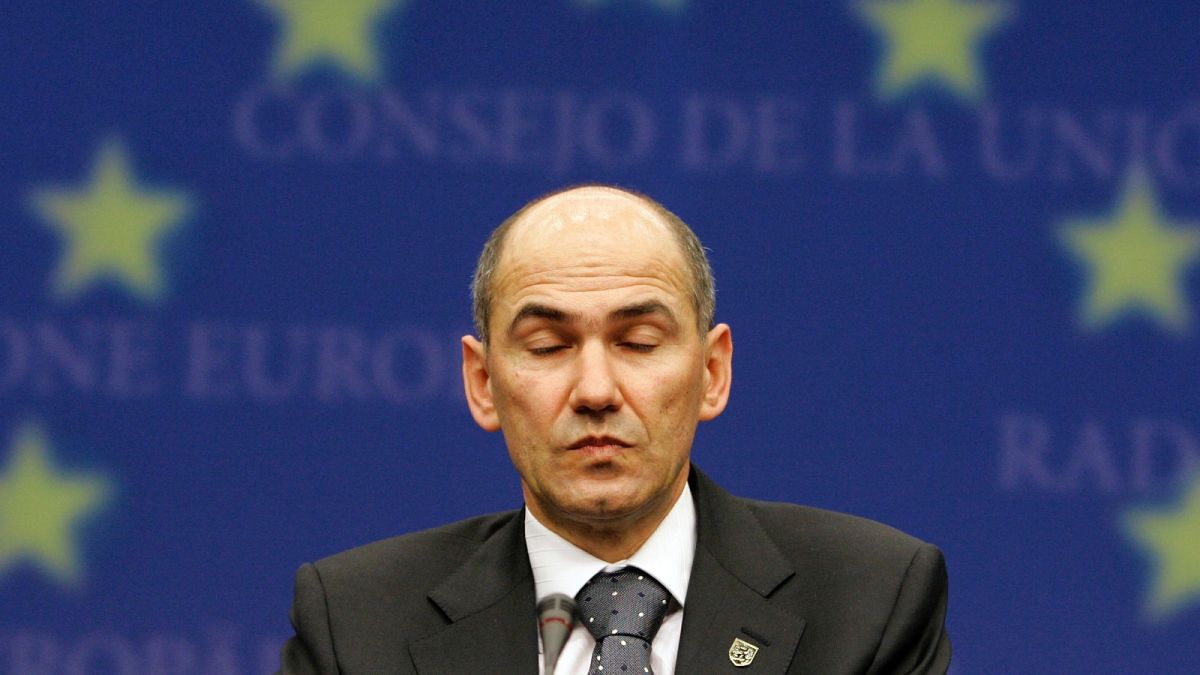 Janez Janša az uniós csúcson, 2008-ban