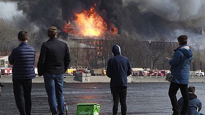 Incendie à Saint-Pétersbourg, le 12 avril 2021.
