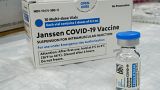 The Johnson & Johnson COVID-19 vaccine sits on a table at a pop up vaccinations site in New York.
