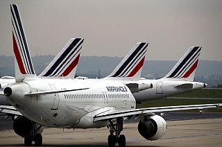 Air France planes are parked on the tarmac at Paris Charles de Gaulle airport, in Roissy, near Paris
