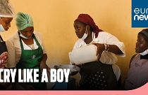 Fatoumata is weighing flour at a baking class in Conakry, Guinea.