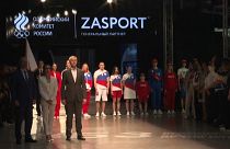 Ceremony attended by top sporting officials at Moscow's VDNKh space pavilion, 14th April 2021.