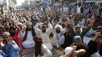 Демонстрация  сторонников организации «Техрик-и- Лаббайк Пакистан»