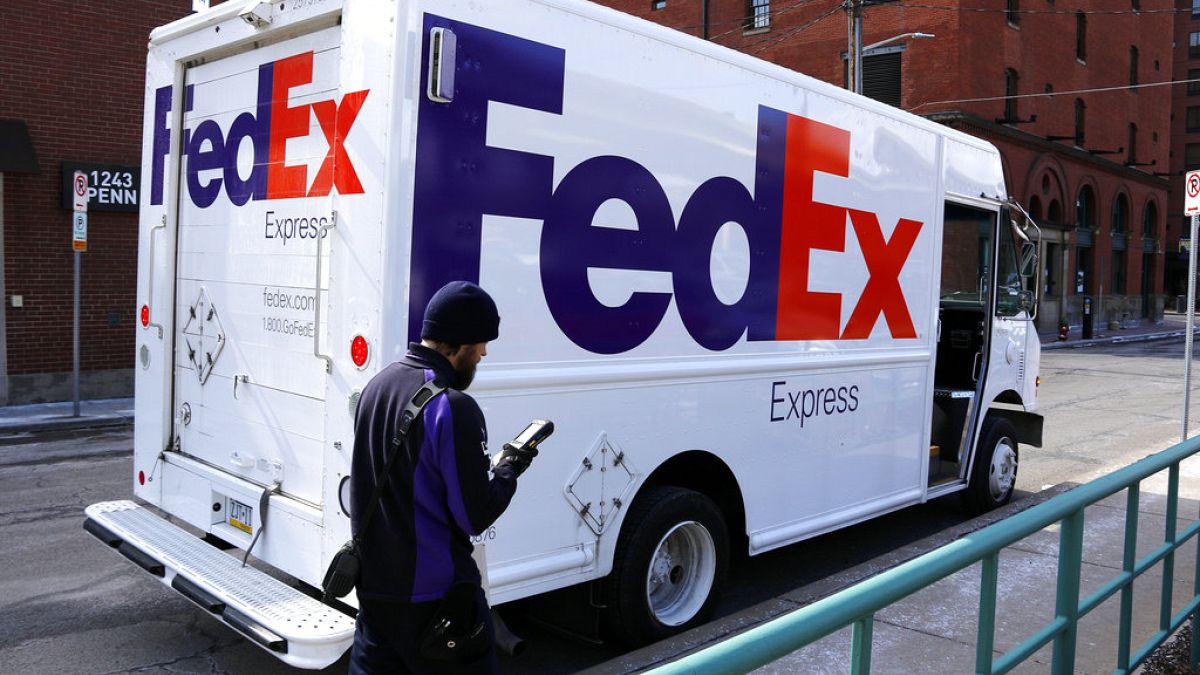 ABD'nin Pittsburg şehrinde park halindeki bir Fedex kargo kamyonu.
