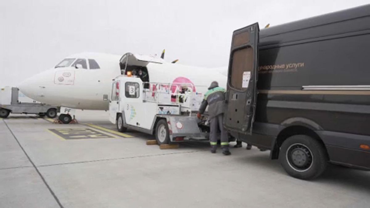  Van being loaded with vaccines - Kyiv - 16 April 2021