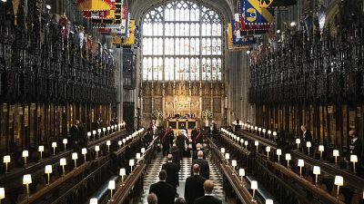 Prince Philip's funeral at St George's chapel in Windsor Castle.