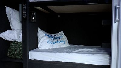 Bus provides beds for homeless people.