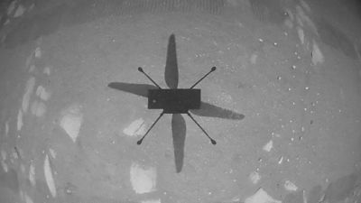 Ingenuity helicopter's first flight on Mars