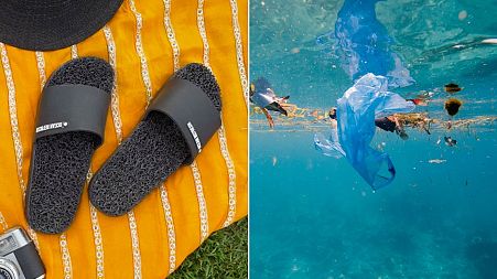 Flip flops made of plastic