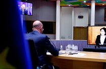 نشست مجازی شارل میشل، رئیس شورای اروپا با سالومه زورابیشویلی، رئیس جمهوری گرجستان