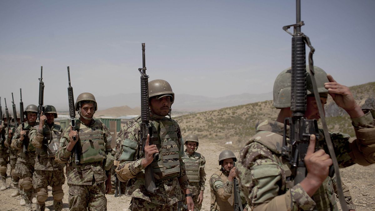 Soldaten der afghanischen Armee bei einer Trainingseinheit, Mai 2012