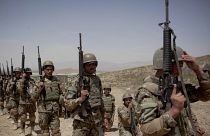 Soldaten der afghanischen Armee bei einer Trainingseinheit, Mai 2012