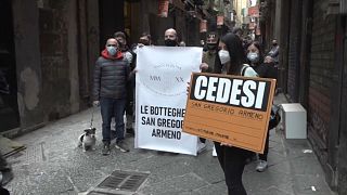 Protesto de artesãos em Nápoles