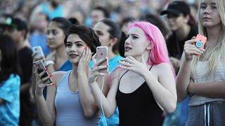 View of the crowd during the Andrew McMahon in the Wilderness concert at Bayfront Park Amphitheater on Tuesday, June 14, 2016, in Miami. 