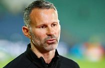 Wales coach Ryan Giggs talks to media prior to the UEFA Nations League soccer match between Bulgaria and Wales at Vassil Levski stadium in Sofia, Bulgaria, on Oct. 14, 2020. 