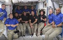 Uluslararsı Uzay İstasyonu'ndan (ISS) bir kare. Şu anda ISS'de 11 astronot görev yapıyor. Bunlardan 4'ü yakın bir zamanda, Dünya'ya geri dönecek.