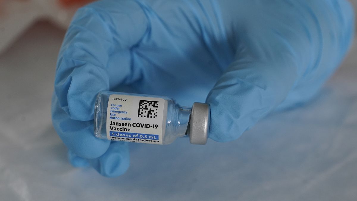 A vial of the Johnson & Johnson COVID-19 vaccine, March 3, 2021.
