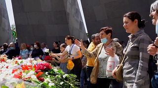 Armenians visit memorial to victims of massacres