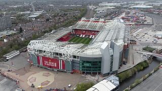 Manchester United's Old Trafford Stadium is seen after the collapse of English involvement in the proposed European Super League.