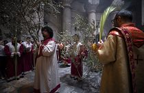 Вербное воскресенье в Храме Гроба Господня в Иерусалиме