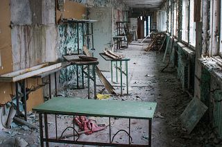 An abandoned school in Prypiat', the Chernobyl Exclusion Zone, Ukraine