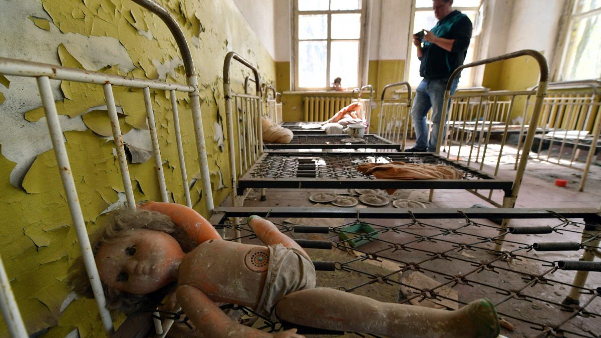 Çernobil'de bir okul yatakhanesi