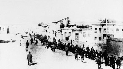 Turkey in 1915 when Armenians were marched long distances and said to have been massacred 
