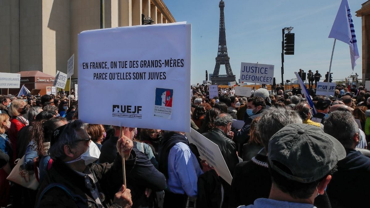 تظاهرات معترضان به حکم دادگاه فرانسه علیه قاتل یک زن یهودی، پاریس