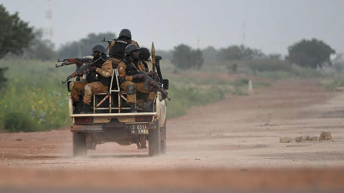 File photo of Burkinabe gendarmes patrolling