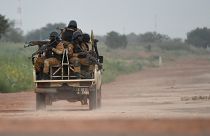 File photo of Burkinabe gendarmes patrolling