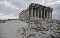 A betonút, amely felvezet a Parthenónig