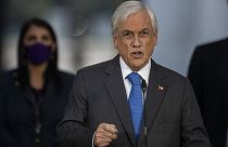 El presidente de Chile, Sebastián Piñera, durante su comparecencia este martes.