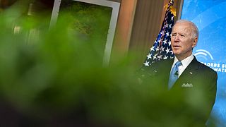 President Joe Biden speaks to the virtual Leaders Summit on Climate, from the East Room of the White House, Friday, April 23, 2021, in Washington. 