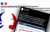 تغريدة علي حساب الأمانة العامة للجنة المشتركة بين الوزارات الفرنسية لمنع الجريمة والتطرف 