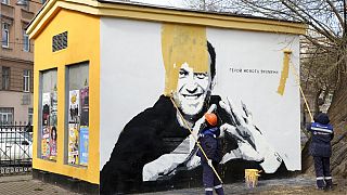 Графити с изображением Алексея Навального.