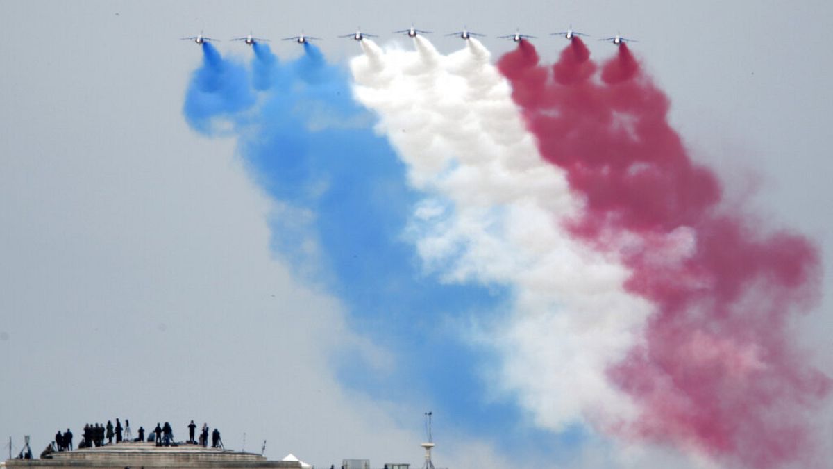 Patrouille de France - Armeeflugzeuge in Paris am 14. Juli 2020