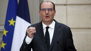 French Prime Minister Jean Castex speaks during a news conference following the weekly cabinet meeting discussions at the Elysee Palace in Paris, France