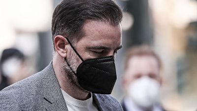 Christoph Metzelder arrives at the court in Duesseldorf for the opening of his trial. Christoph Metzelder arrives at the court in Duesseldorf for the opening of his trial.