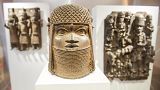 Three pieces of Benin Bronzes are displayed at Museum for Art and Crafts in Hamburg, Germany, Wednesday, Feb. 14, 2018. 