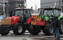 Proteste: Landwirte mit ihren Traktoren vor dem EU-Parlament in Straßburg