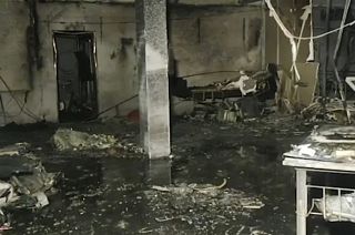 The Welfare Hospital after a deadly fire in Bharuch, western India