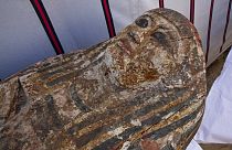 File picture: An ancient coffin that Egyptian archaeologist Zahi Hawass and his team unearthed in a vast necropolis filled with burial shafts, coffins and mummies.