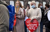 21 aprile 2021: manifestazione a Copenhagen contro la politica danese dei rimpatri