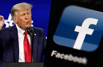Former President Trump and The Facebook Logo