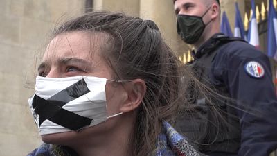 ویدئو؛ اعتراض کنشگران حامی محیط زیست مقابل پارلمان فرانسه